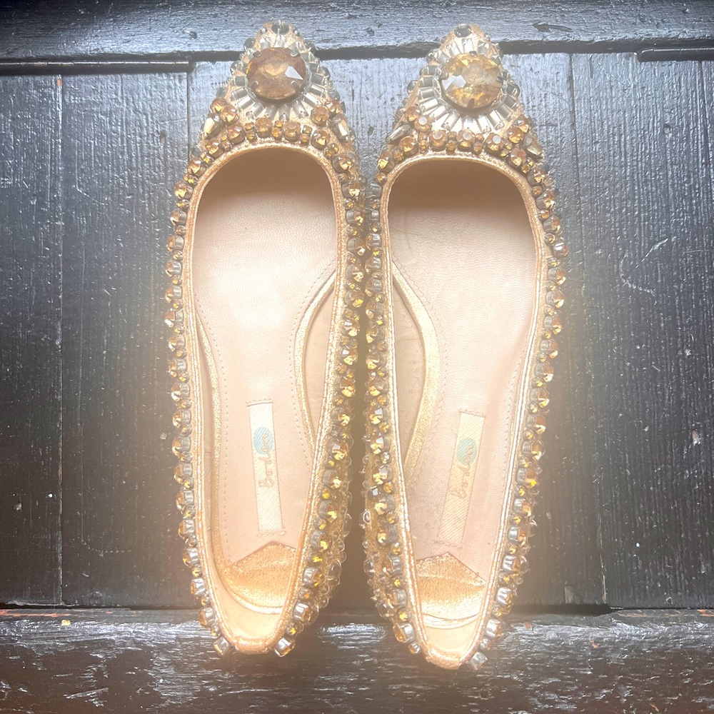 Boden Jewel Gold Flats